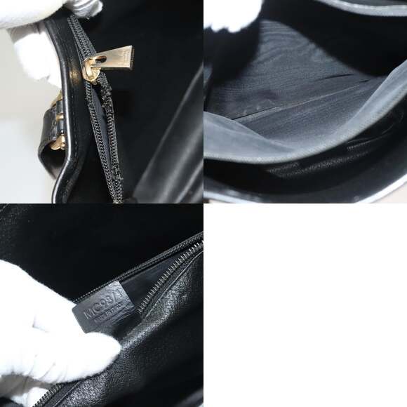 CELINE Macadam Canvas Tote Bag Pvc Leather Black Gold - Picture 13 of 13